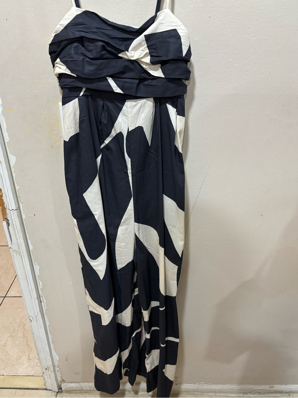 Black & Cream Jumpsuit with pockets